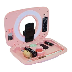 Make Up Case Adjustable Ring Light Removable Mirror