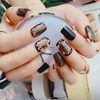 2018 New Hot-sale False Nail art OEM STILETTO Point Metallic Acrylic Nail Tips 24pcs/kit Easy for Daily wear