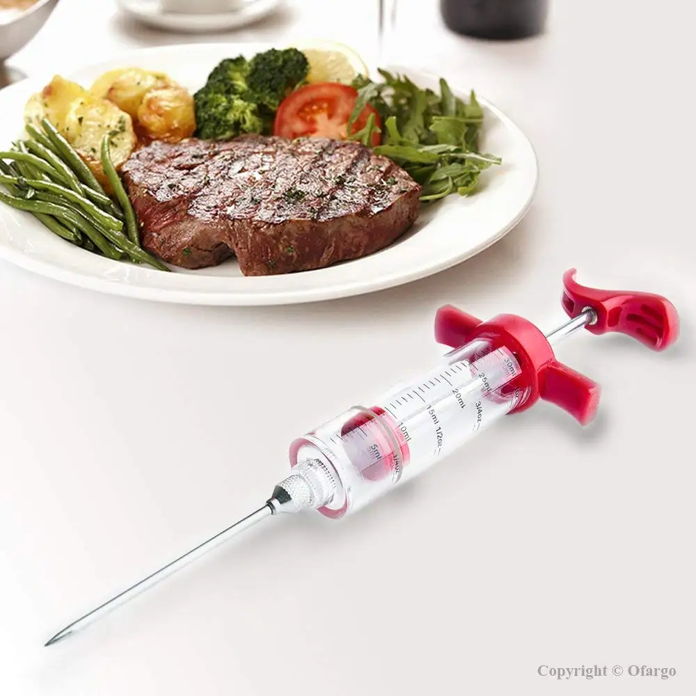 
Plastic Meat Injector Syringe With Measurement And Marinade Needles 