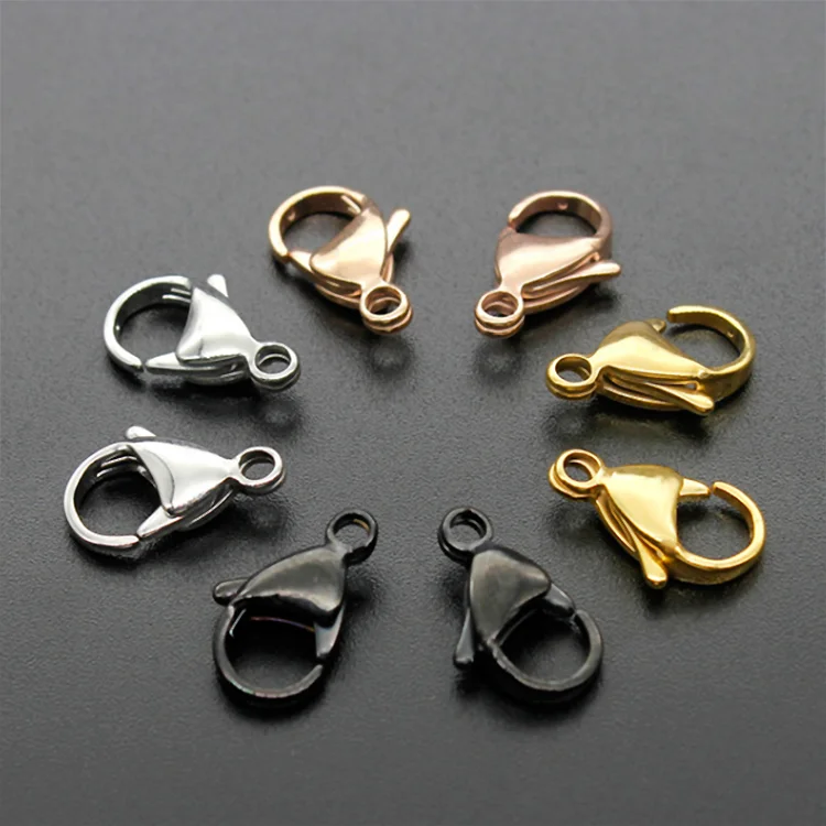 

S951 Gold /black/rose gold IPG plated 316l stainless steel lobster clasp,metal lobster claw clasps for making jewelry