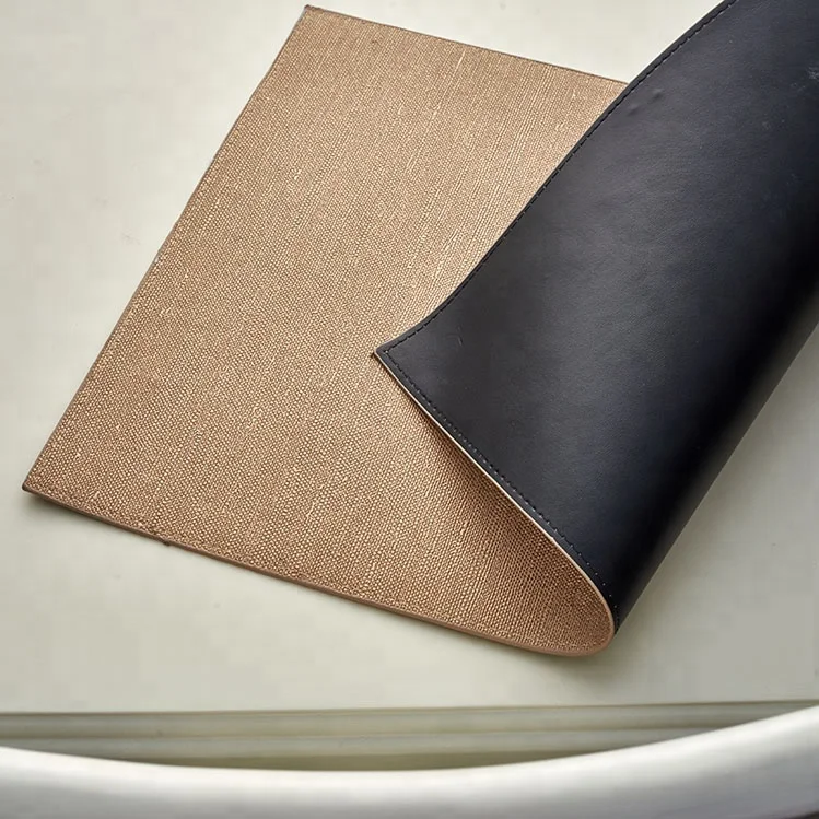 

Harting houseware PU leather two layer composite placemat non-slip heat resistant table mat druable mat for dinning wedding, Smoky grey purple gold chocolate