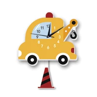 

DIY Wall Clock Cute Little Car Kids Slient Clock High Quality Kindergarten Wall Decoration