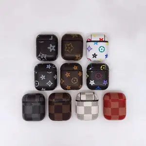 Luxury Leather PU Case Cover AirPods Snake Bee Tiger Lattice Design