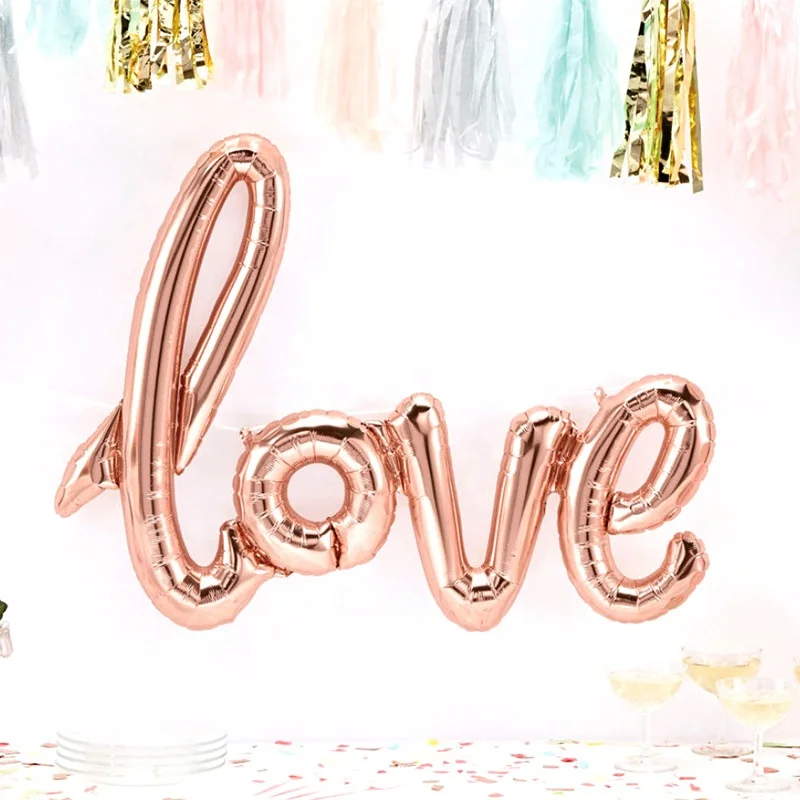 

wholesale rose gold color letter foil balloon for wedding