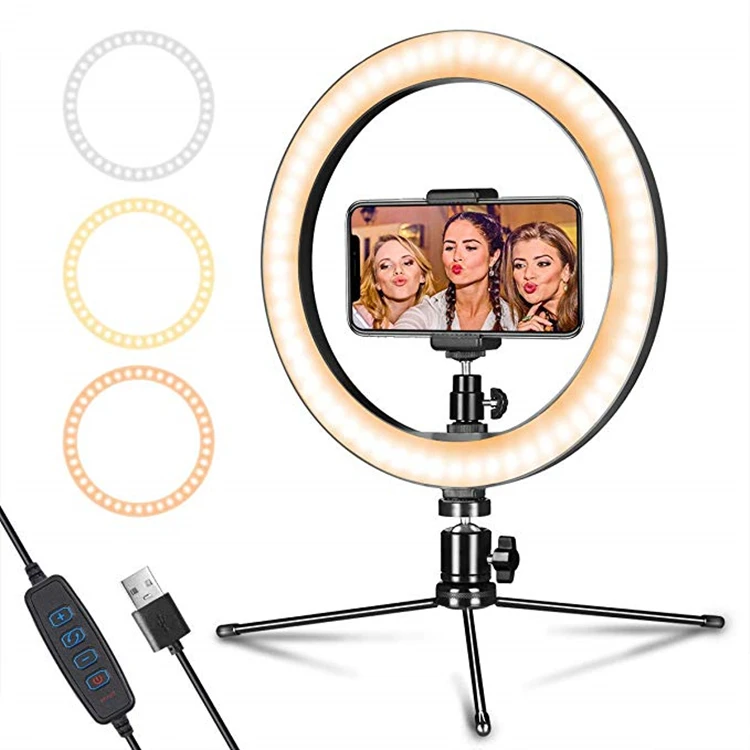 

6 Inch 66LEDs USB Selfie Stick Beauty Table Top Lamp Camera Video Led Circle Ring Light, N/a