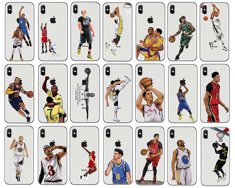

Slim Sports Phone Case For Apple iPhone 11 12 X XR XS Max NBA Case Transparent Cover For iPhone 11 Soccer Football Star Case