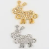 Fashion Chinese Zodiac Jewelry Findings,Gold plated Brass CZ dog Setting For Jewelry Charms Connector
