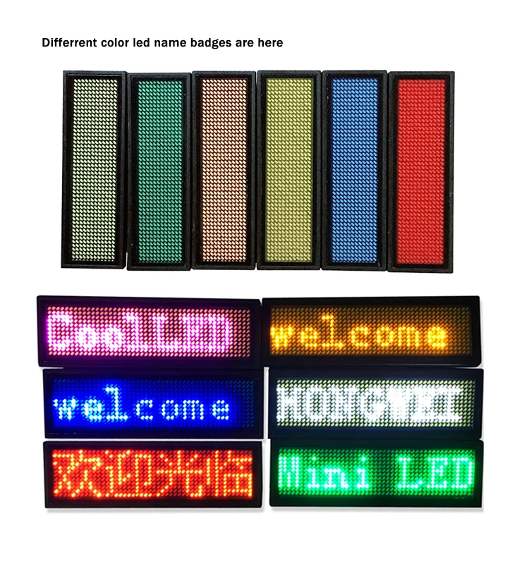 Multilanguage Led Name Badge Display/led Name Tag/mini Led Mobile Sign