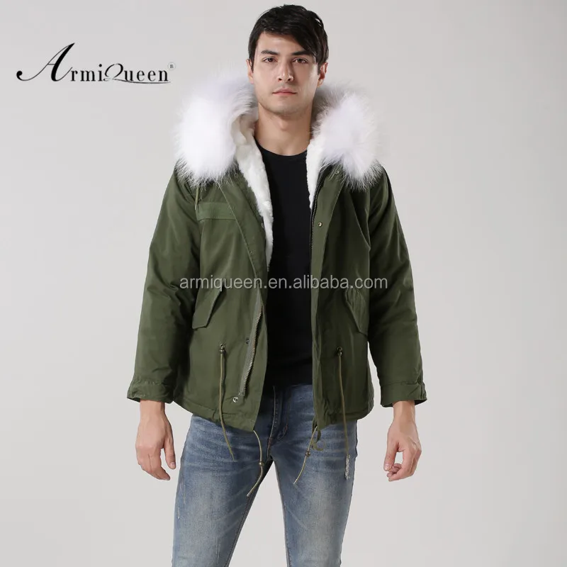 

Luxury Italy top brand style mens jacket for wholesale with fur military mens fur jacket white fully collar short fashion coat, Picture and customized