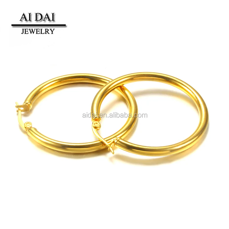 

Plated gold Hollow Stainless steel Hoop Women's Earrings ES-003G
