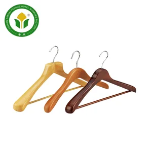 Image of High quality hotel wooden clothes racks clothes hangers