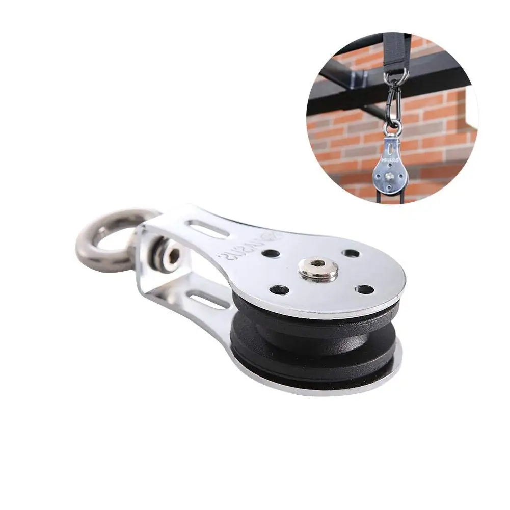 VOVI Bearing Lifting Pulley Stainless Steel Hanging Wheel Silent Hanging Wheel Fitness Wheel Mute Silent Wheel Rope Hauling Lifting Rescue Rock Climbing Tree Rigging Dragging Tension for Trainer