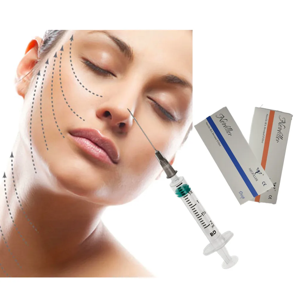 

2ml Free shipping Hyaluronic Acid gel injection HA Dermal Filler for nose lip glabella