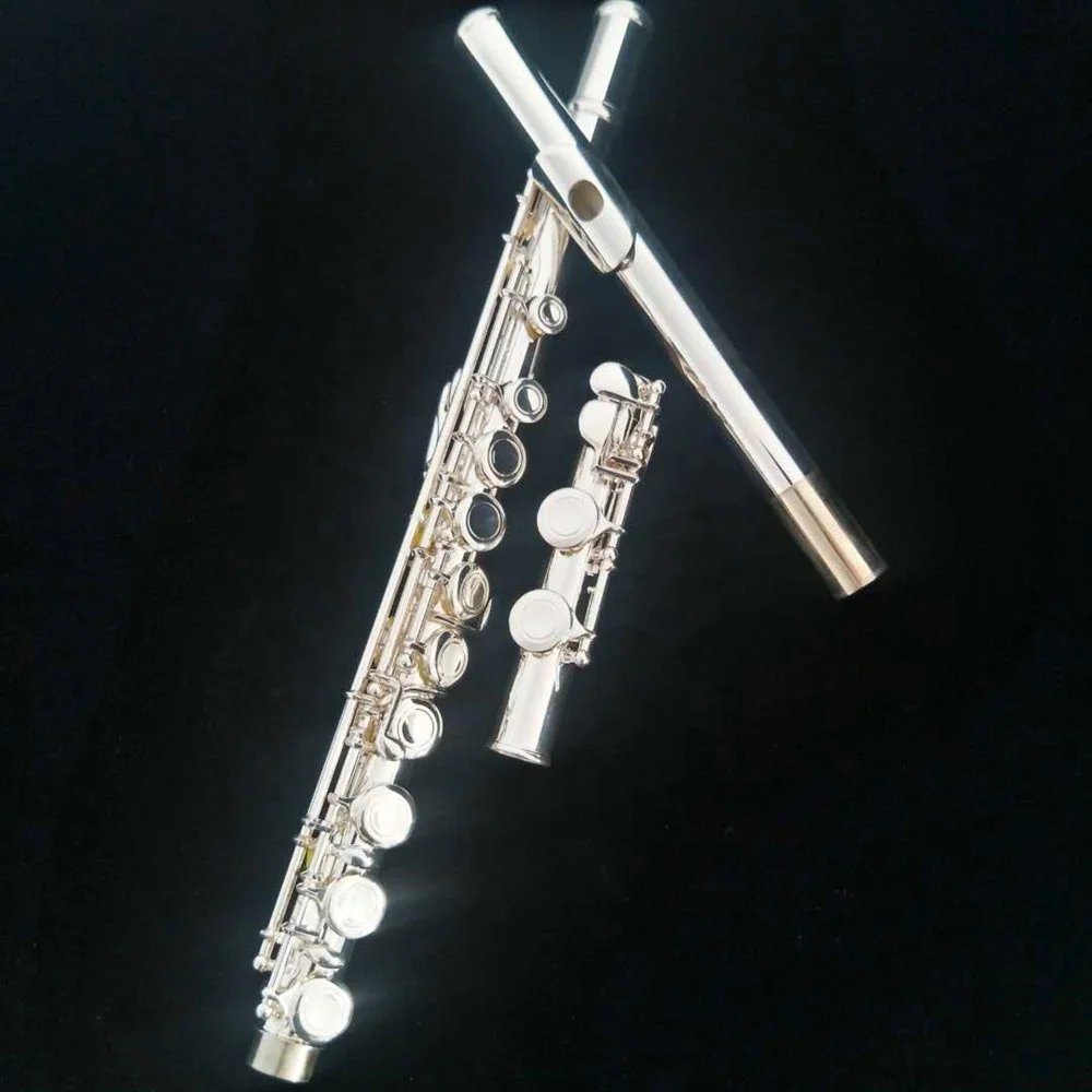 

flute closed hole popular musical instrument 16 holes/17 holes plated in silver, Silver plated