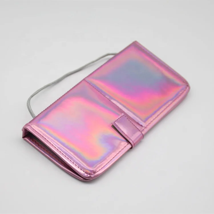 

Shining colorful makeup brush set holder bag case