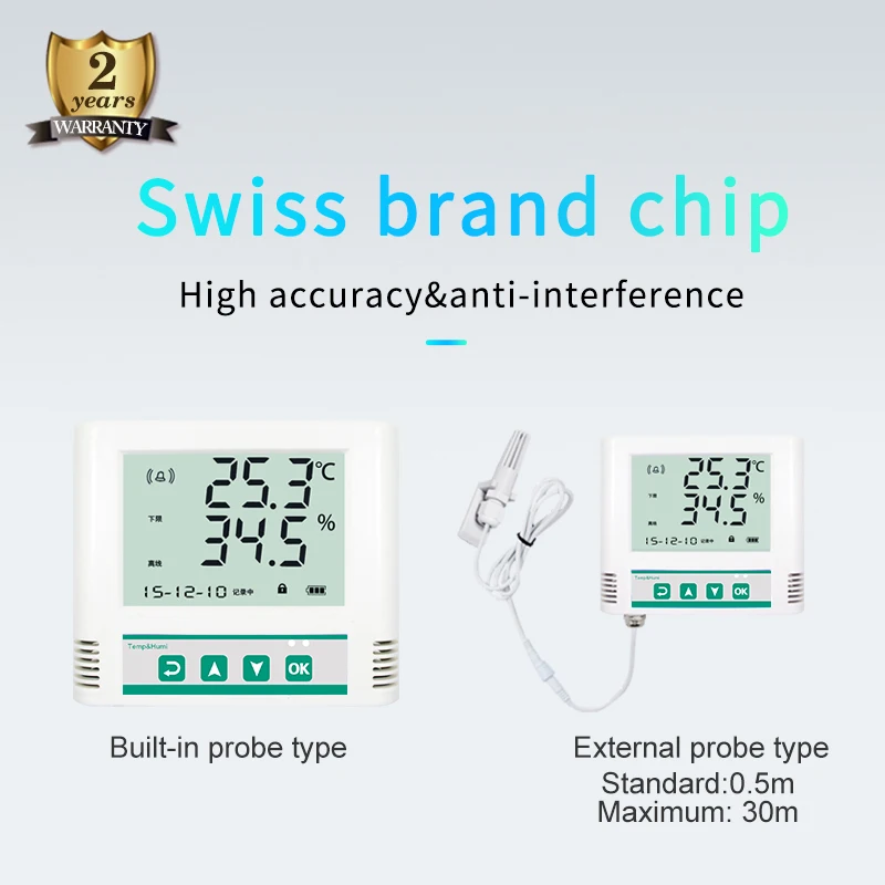 Long range wireless Sensor temperature humidity transmitter with lcd display