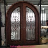Round top and antique copper finished wrought iron double entry door thermos break