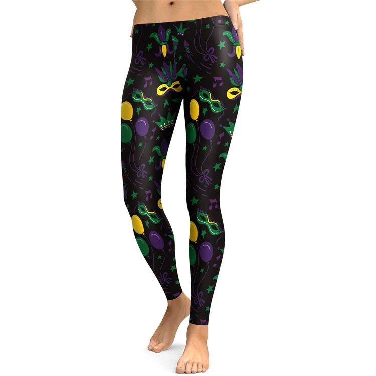 mardi gras yoga pants