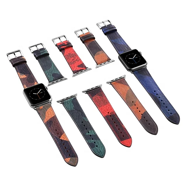 

Wholesale Classics Buckle Camo Smart Wristband for iwatch Series 1/2/3/4 Edition Sport for 38mm Apple Watch Band Strap 42mm, Blue,brown,green,red,dark brown,forest,mix-red,mix-deep/blue,wooden,