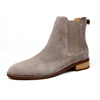 Private Brand Fashion Gray Cow Suede Leather Women Ankle Chelsea Boots