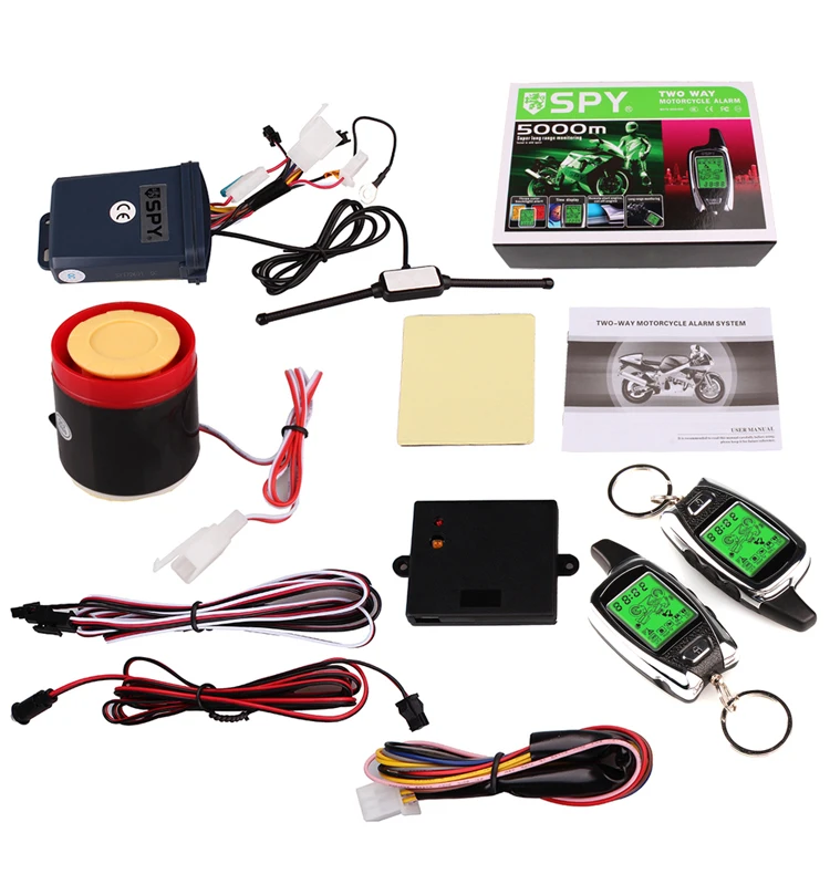 Universal  SPY 2 Way LM209 5000m Motorcycle Alarm with Remote Start, shock warning, microwave detecting functions