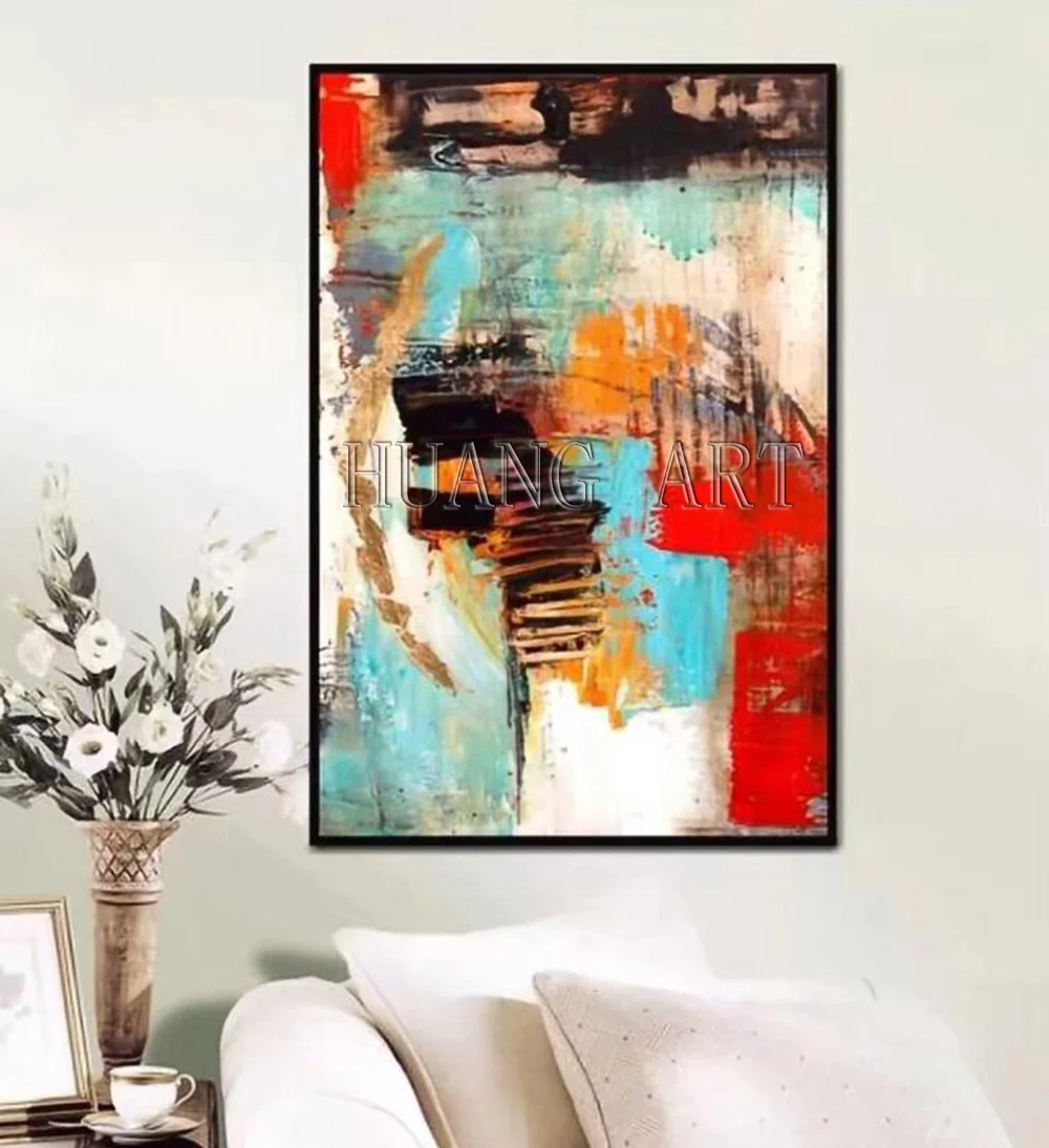 Hand-painted High Quality Modern Bright Color Abstract Oil Painting On ...