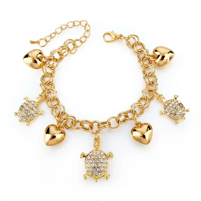 

New gold plated bracelet tortoise crystal bracelet ,lucky charm bracelet, Golden