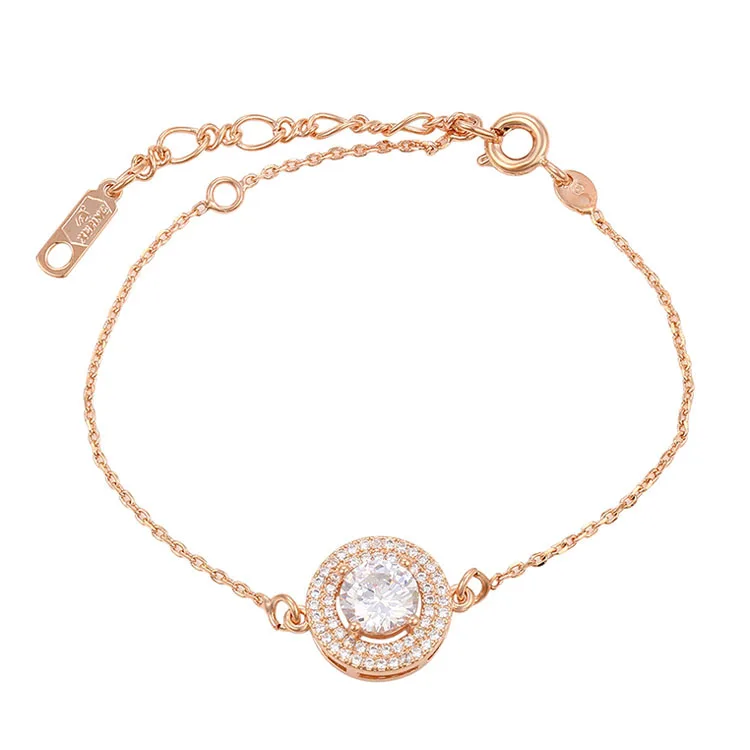 

74241 Ukraine jewelry rose gold diamond stone lock clasp chain bracelets