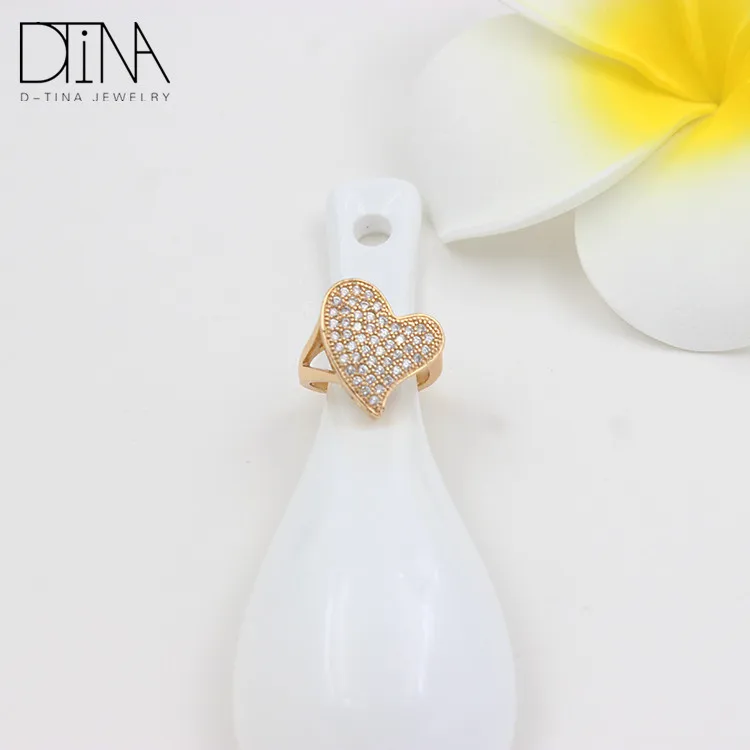 

Chinese supplier pretty beautiful love shape ring in 18k gold plating imitation jewelry, Golden