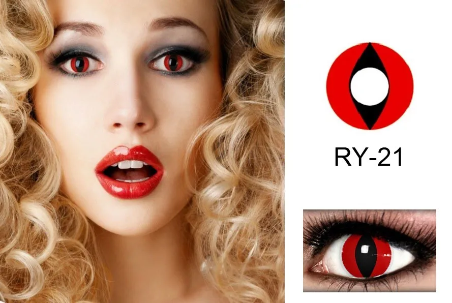 Realcon Halloween Lenses Cosplay Crazy Fancy Red Color Contact Lens Buy Contact Lenscolor 2708