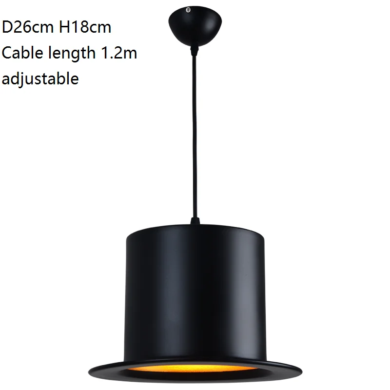 American Simple Hat Chandelier Creative Chandelier Black Luminaire