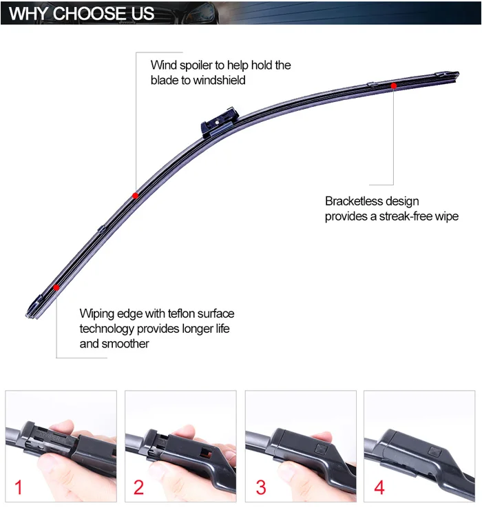 Car Front Windshield Wiper Blades For Bmw X6 E71 Fit Push Button Arms