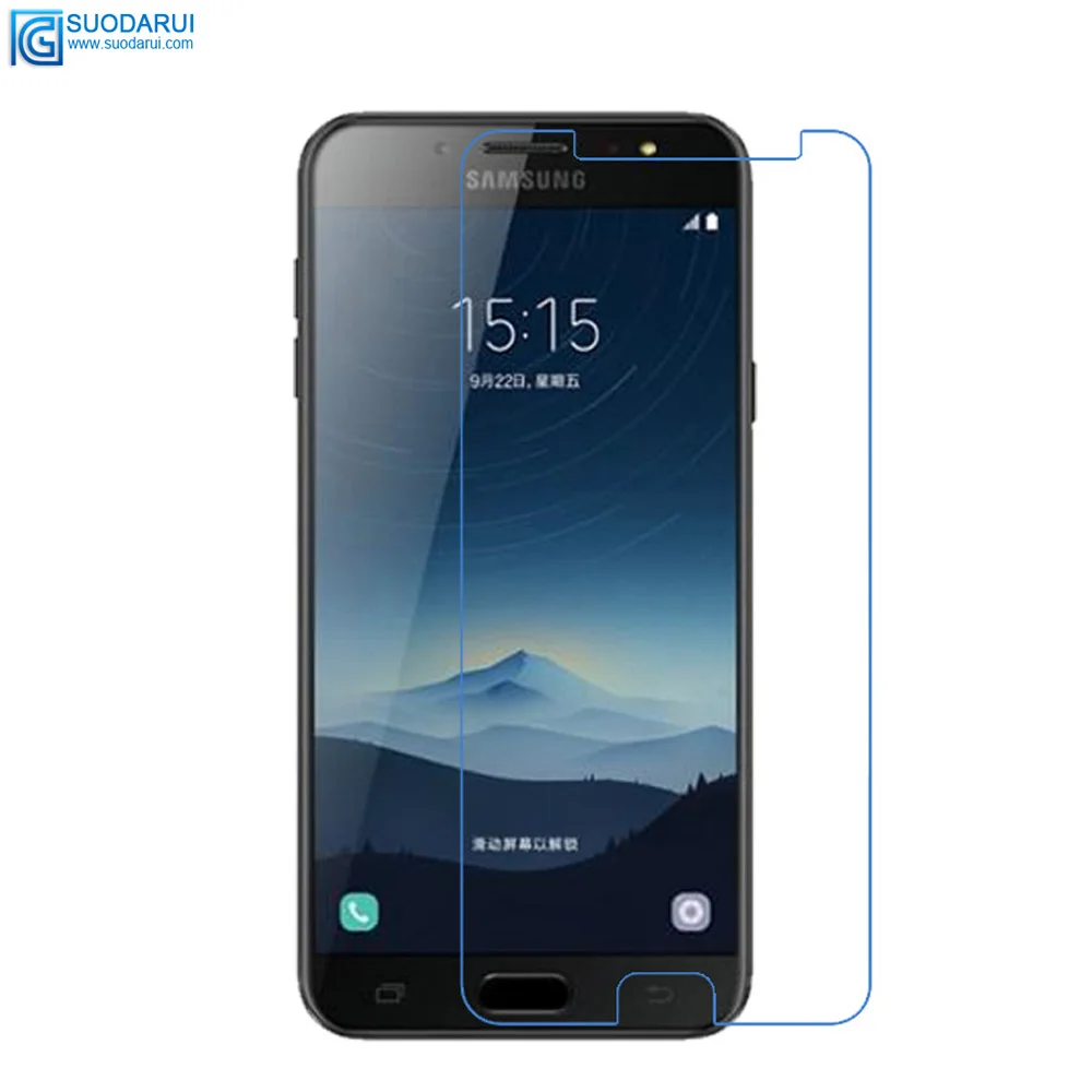 Tempered Glass Screen Protector for Samsung Galaxy C8 9H 2.5D 0.26mm HD Transparent Film