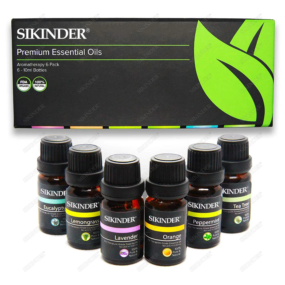 

Aromatherapy Essential Oils Set, Top 6 100% Pure Premium natural diffuser oil