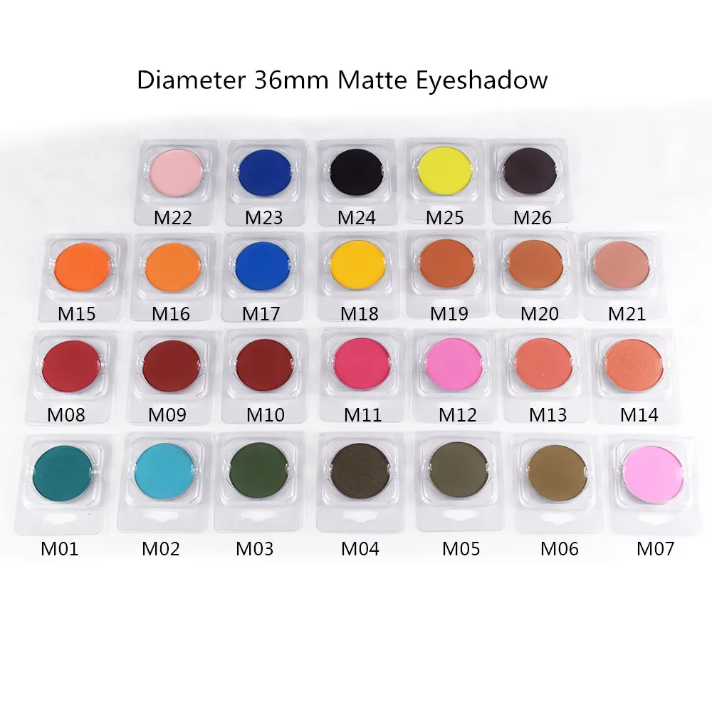 

Cosmetic Single Matte Shimmer Eyeshadow Single Pressed Power Eyeshadow 26mm 36mm High Pigment Custom Eyshadows