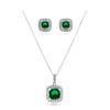 China wholesale One Stone CZ Zircon Stone Zirconia Silver Jewelry Set 2018
