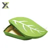 Unique design green color Tea leaf shape tea paper gift cardboard box