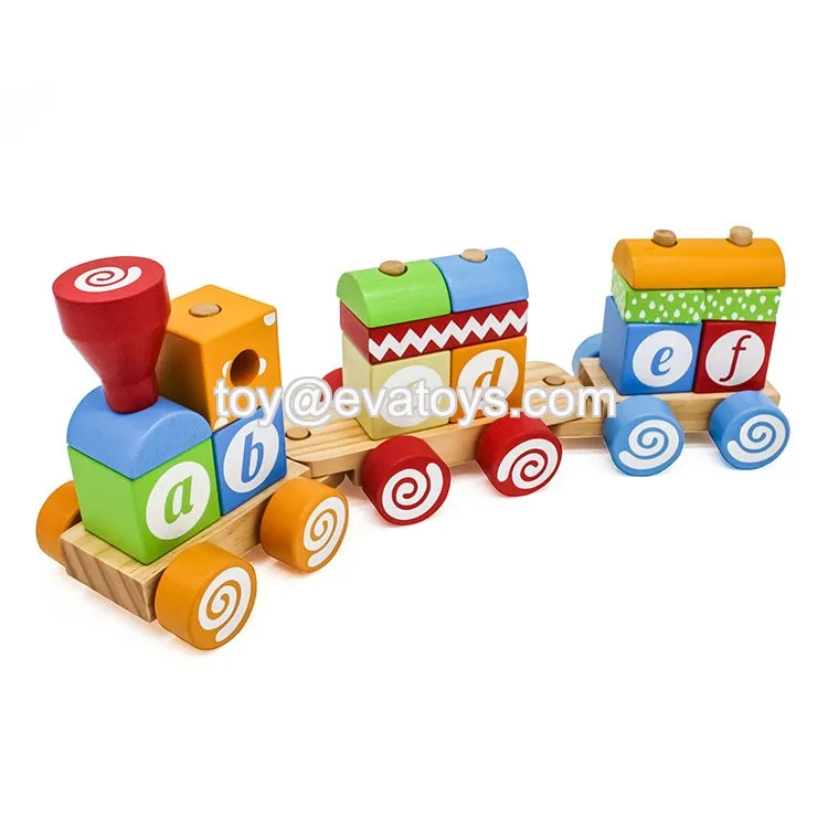 Wholesale Children Educational Wooden Block Train Toys With Abc W04a393