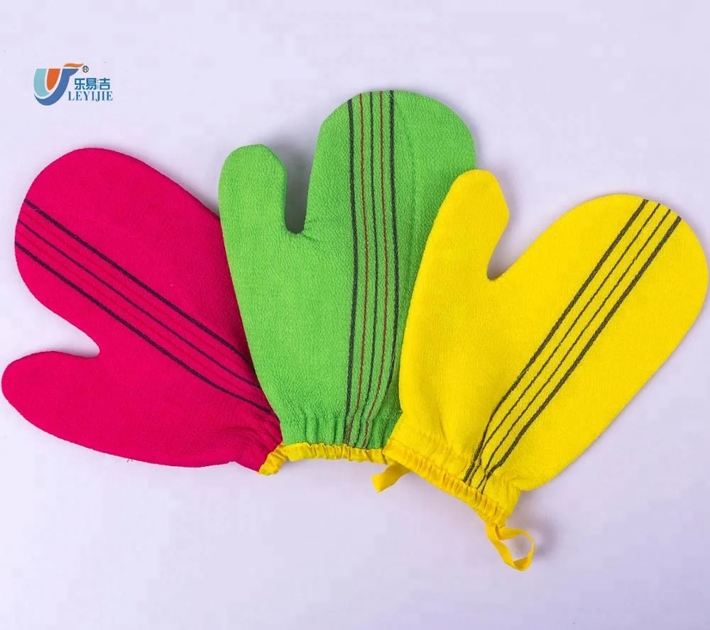 

Wholesale Loofah 100% Viscose Shower Bath Exfoliating Glove For Remove Dead Skin And Spa Massage, Green ,yellow ,red