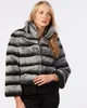 YR414 YR fur Top Quality Chinchilla Dyed Genuine Rex Rabbit Fur Jacket Drop Ship