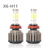 H11 car headlight led X6-COB automobile LED headlamp Titanium gold ash