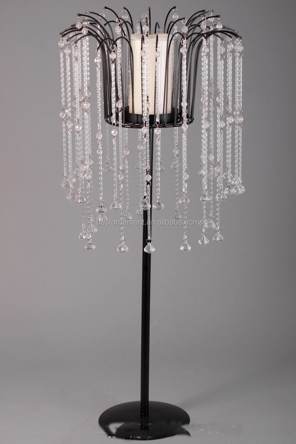 Black & Crystals Freestanding Candle Holder Buy Crystal Candle Holder