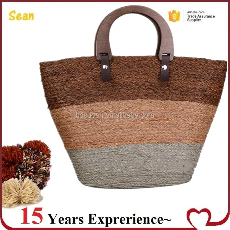 2017 Mujeres de Moda de Verano Bolsa de Playa Bolsa de Paja De la Rafia