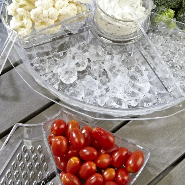 8 Compartments Seafood Fruit Tray Appetizer Serving Platter On Ice