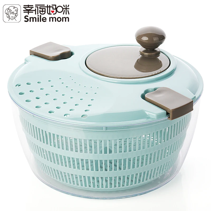 

Smile mom 4L Plastic Salad Spinner Kitchen Vegetable Tools with Locking Clips