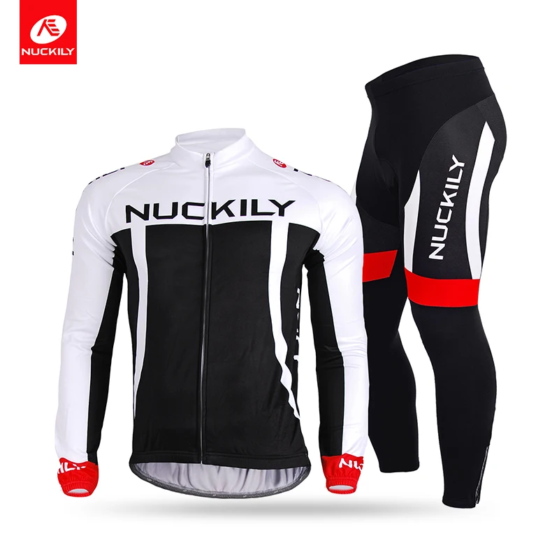 

NUCKILY Simple design custom fit men's winter fleece long cycling sports clothing