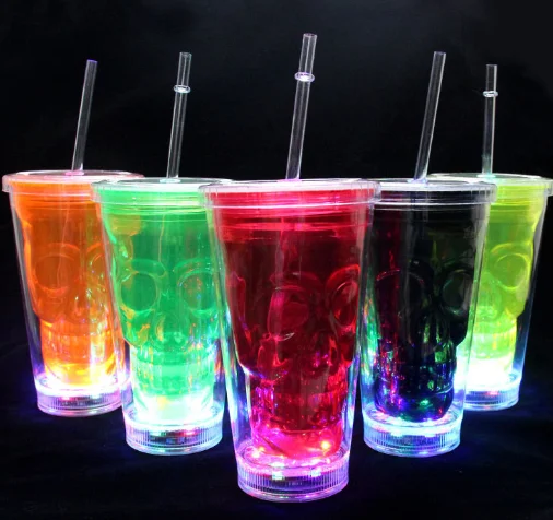 Halloween Gift 16 Oz Led Light Up Flashing Insulated Travel Drink Cup ...