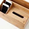 High Quality Bamboo Cable Box With Customized Pattern, Wooden Desk Management Organizer , Hide Power Strip
