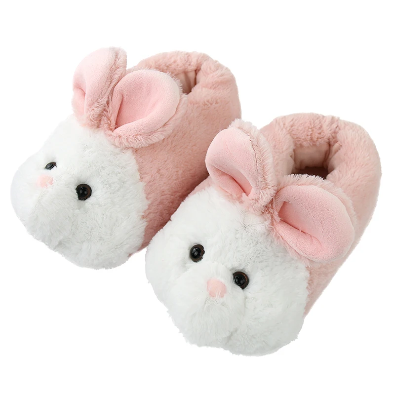 

Bunny Rabbit Design Home Slippers for Women Fur Furry House Shoes Indoor Outdoor, Pink