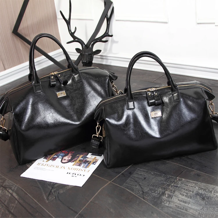 Korea Style Design Fancy Foldable Lightweight Pu Crossing Travel Tote